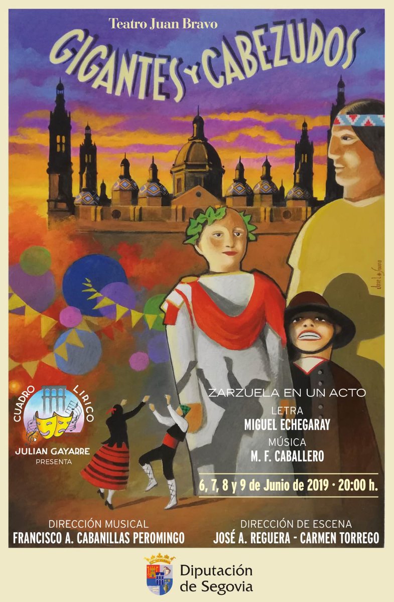 Ya quedan pocos  días para el estreno de nuestra #zarzuela de este año: GIGANTES Y CABEZUDOS ambientada en #Zaragoza. Habrá jota aragonesa a cargo de <a href="/LaEsteva/">La Esteva</a> #SegoviatieneZarzuela 
Las entradas se van acabando en el ⁦<a href="/TJUANBRAVO1/">TEATRO JUAN BRAVO</a>⁩. ¡¡No te quedes sin ellas!!