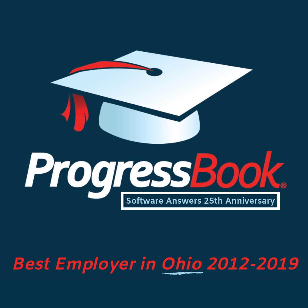 ProgressBook's tweet image. Software Answers, makers of ProgressBook, has once again earned Best Employer in Ohio for 2019! We are honored to receive this award as we celebrate our 25th anniversary this week.

#ProgressBook #SoftwareAnswers #EdTech #EducationalTechnology #BuiltInOhio #OhioMade