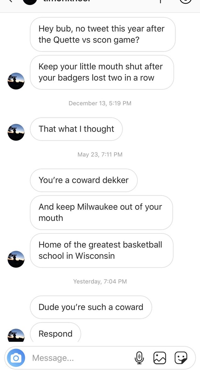 This Marquette guy has been in a fight with himself for over half a year in my DMs
