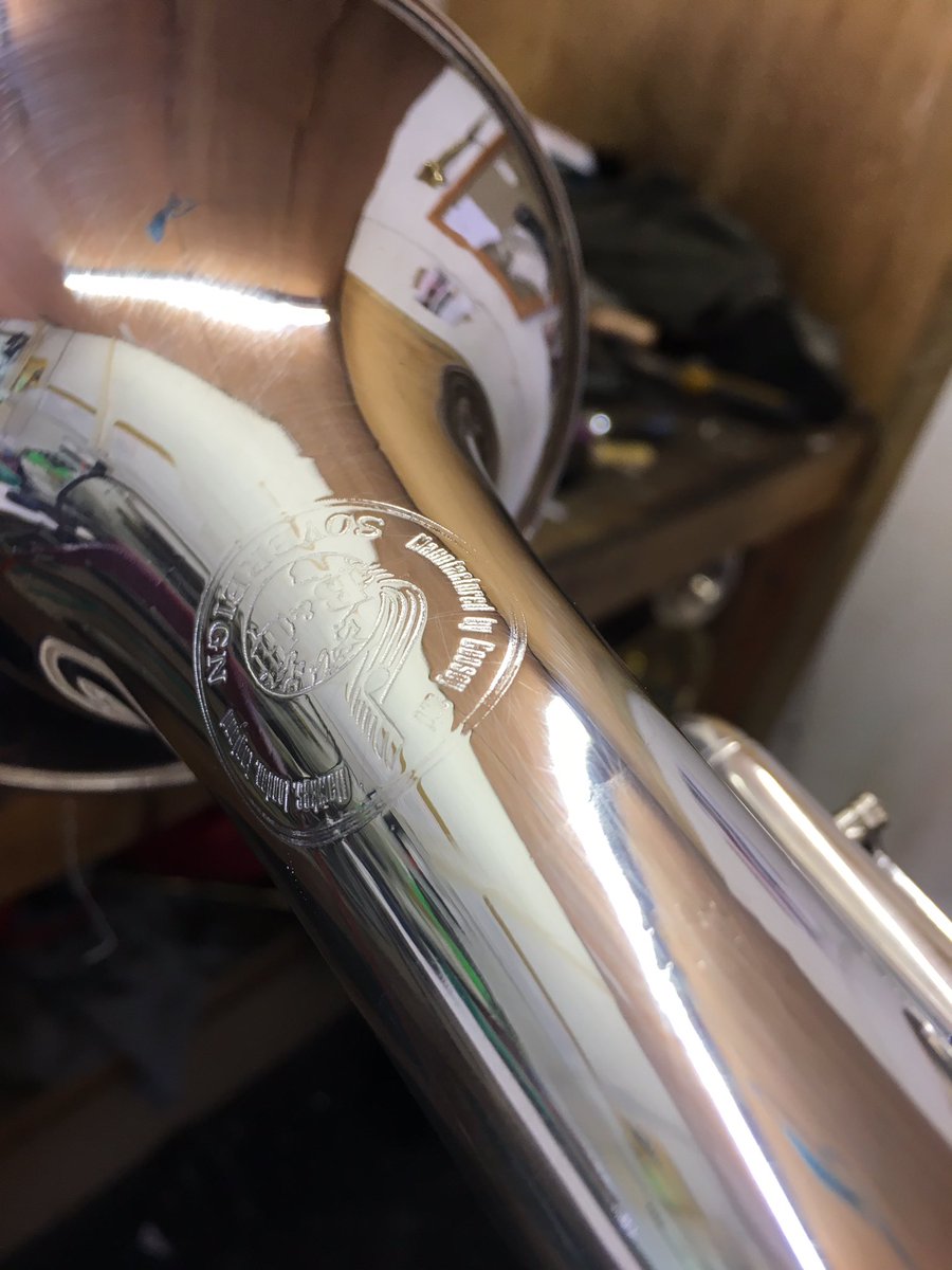 brassrepairs's tweet photo. Besson Sovereign Cornet restoration in Bright Silver Plate #brassband #brassrepair #besson https://t.co/zN42SKwn1P