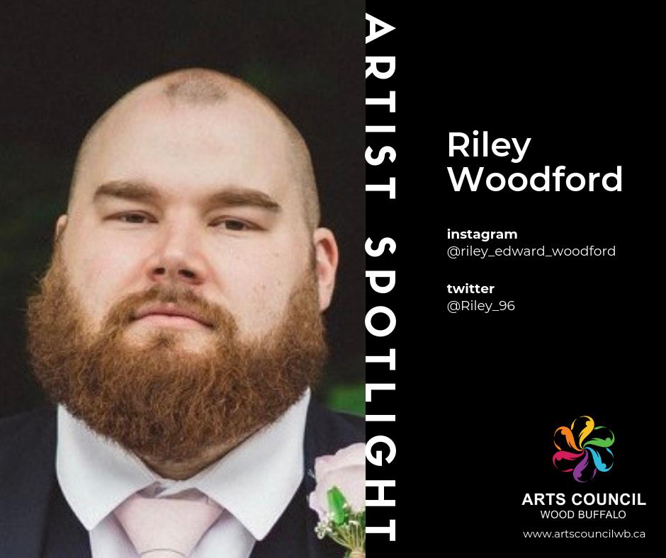 ArtsCouncilWB's tweet photo. ARTIST SPOTLIGHT! 🌟 Shining a light on artists in Wood Buffalo: literary artist Riley Woodford (@Riley_96)!

"I write to show the darkness that we go through and the things that can save a life."

Instagram: @riley_edward_woodford

#artistspotlight #ymmarts #ymm https://t.co/KLuUNPAdPA