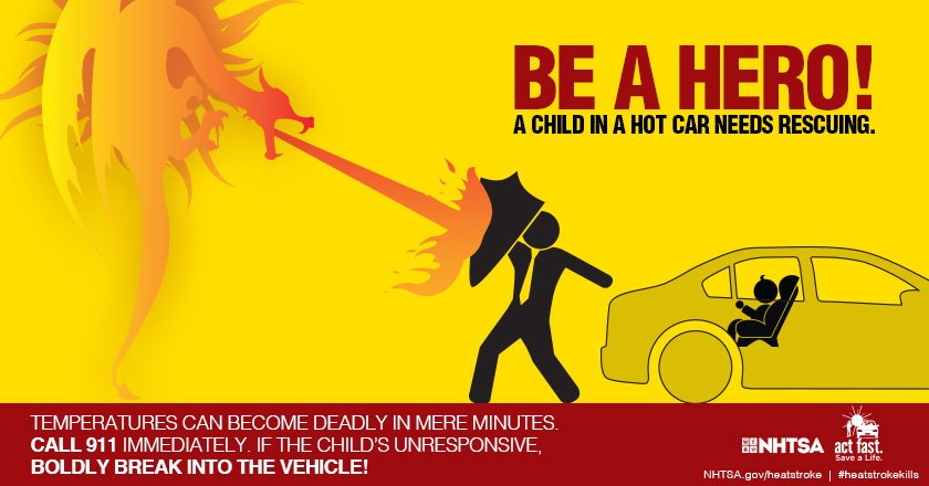 Don’t mind your own business. Don’t turn the other way. Don’t keep your mouth shut. And don’t assume someone will be “right back.” Take action if you see a child alone in a vehicle – a young life could depend on it. #HeatstrokeKills #CheckForBaby
