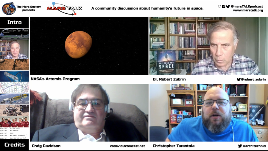 Chris_Tarantola's tweet photo. Ep. 4 of @MarsTalkPodcast  with @robert_zubrin, Craig Davidson, and @jamesburk is uploading and scheduled for 3.5hrs. Less goat stealing today, #nasa #artemis #moondirect #Gateway #ONeillCylinder #1919Eclipse  #apollo10 and much more. https://t.co/0UslXlw1OK