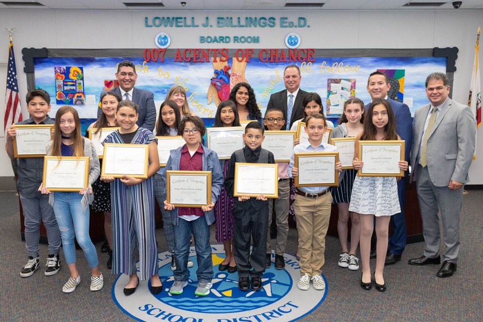 Discovery Charter student Julia Renee Fesili was recognized for nine years of perfect attendance from Kindergarten through Grade 8 at the district’s board meeting! #EachChild #PerfectAttendance