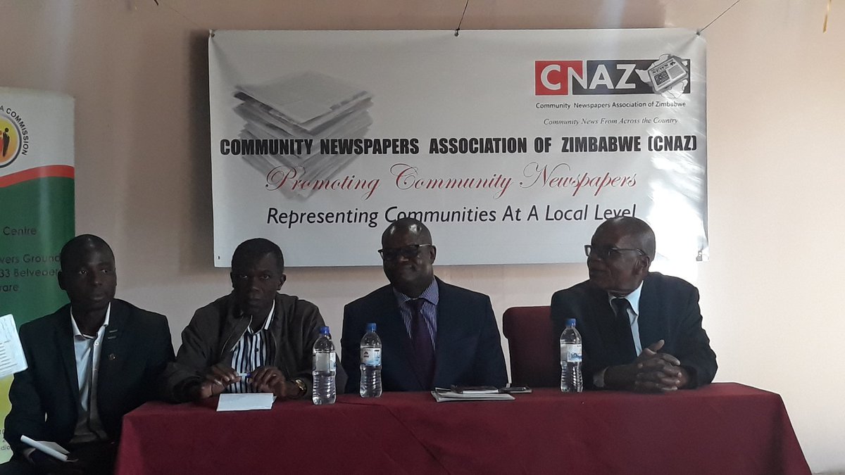 marvqay's tweet photo. The Perm Sec Cde Nick Mangwana addressing Publishers of Community Newspapers. In attendance is Dr. T Mahoso who is the CEO of Zimbabwe Media Commission #cnaz #zmc https://t.co/hE54on7mjy