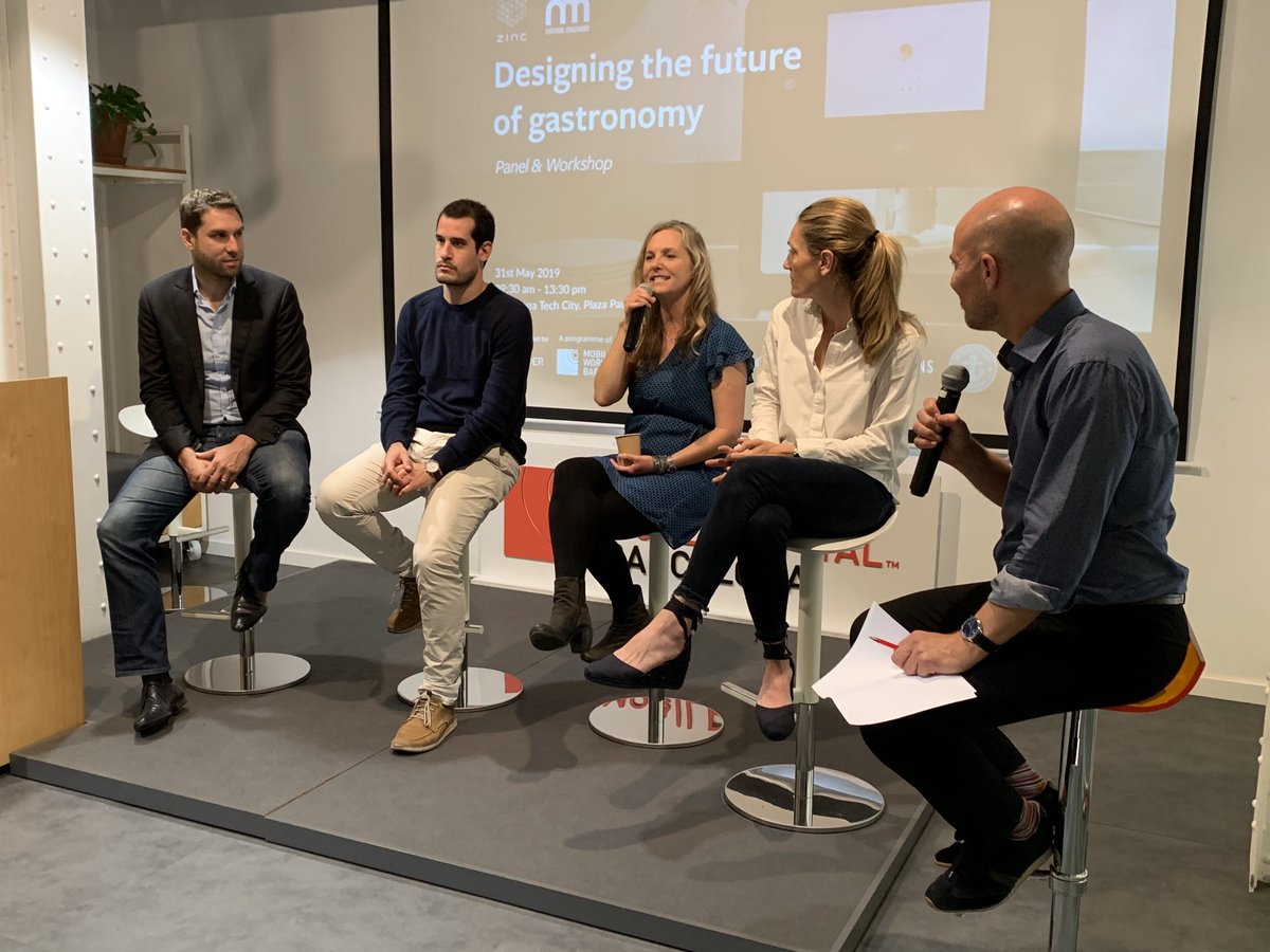 Panel this morning at Pier01 @bcntechcity about foodtech and the future of gastronomy. Stop picturing a dystopian world – foodtech is here to enhance our lives and save the planet. With <a href="/LynetteKucsma/">Lynette Kucsma</a> <a href="/NaturalMachines/">Natural Machines</a>, @giuseppescionti @nova_meat, <a href="/Waitrr/">Waitrr</a> and Kraving Kitchens