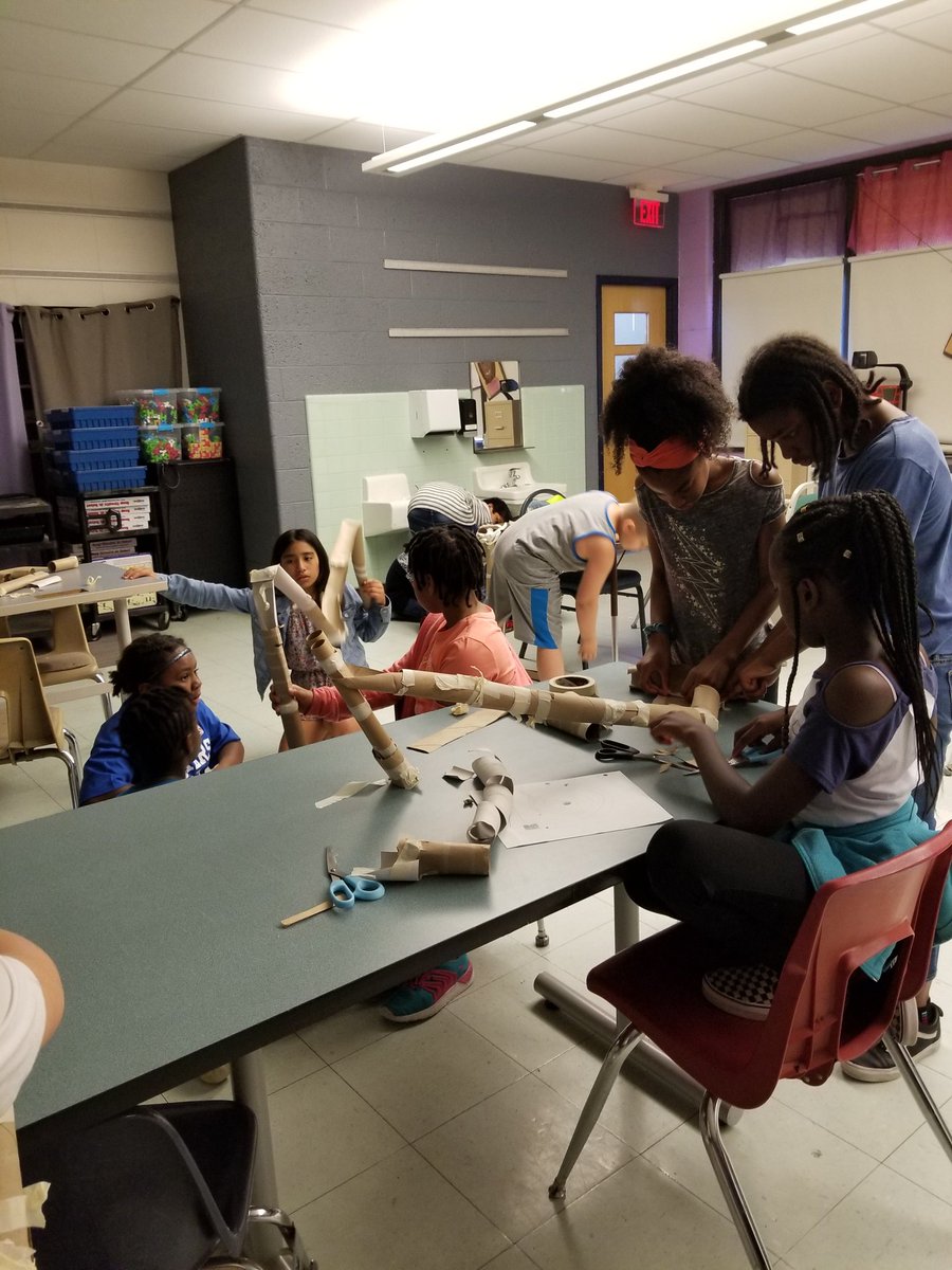 JanineMorganDou's tweet photo. Fourth graders enjoyed building a roller coaster.  #CHDreamBuilders https://t.co/udNsI5qCUK
