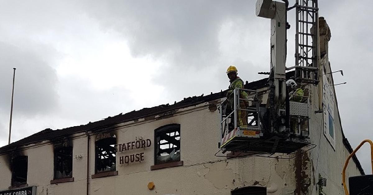 StaffsFire's tweet photo. A fire investigation found the blaze on Clough Street in #Hanley was caused deliberately. Crews are now leaving the scene and the incident will be left with the police. Deliberate fires take valuable time a resources from other possible emergencies. Remember #FlamesAren'tGames https://t.co/2nxzvEO18a