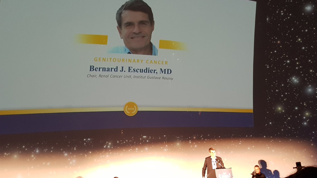 Yesterday night Dr Escudier has been honored by an award of the "Giants of Cancer Care" for his tremendous career with a speach of <a href="/Daniel_J_George/">Dan George</a> and in presence of <a href="/AlbigesL/">Laurence Albiges</a> <a href="/Th_Lebret/">Lebret</a>