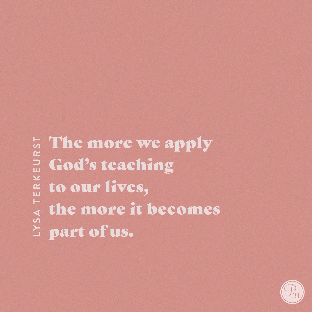 More than just reading God's words, we must choose to receive them. And even more importantly, we must live them. 

God's Word to me. God's Word in me. God’s Word working through me. God’s Word lived out by me. Let this be the rhythm of Truth in my life.