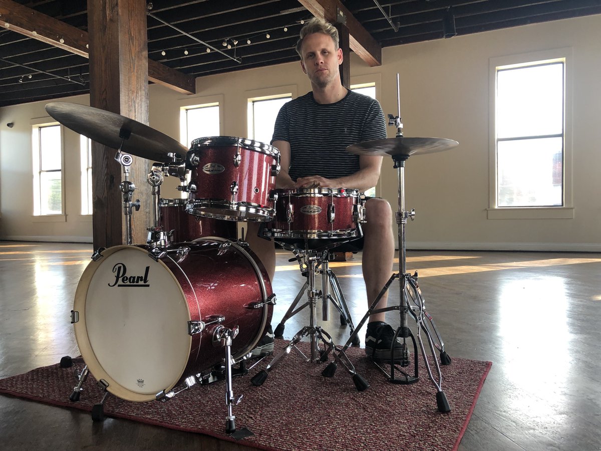 Umphrey's McGee drummer Kris Myers ready for rehearsals behind his Mid...