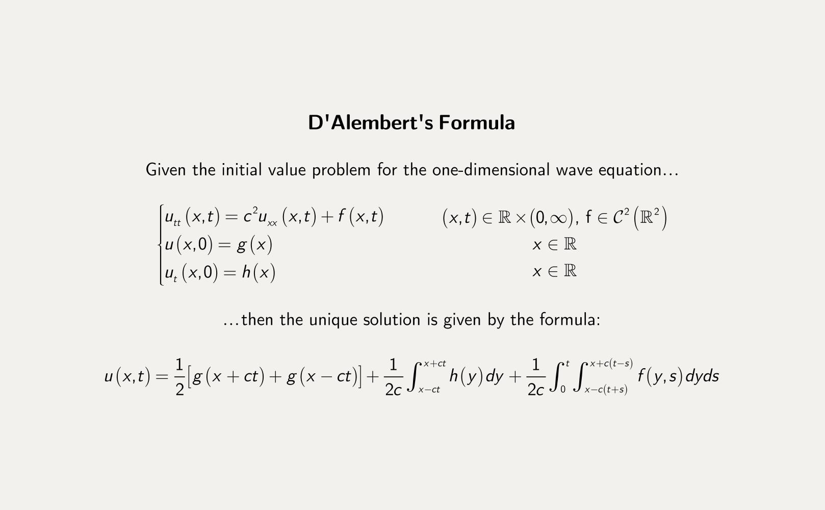Mathtype Ar Twitter Partial Differential Equations Are Known For Being Hard To Deal With In General As We Know The Solution To Relatively Few Of Them The Wave Equation Is One Of