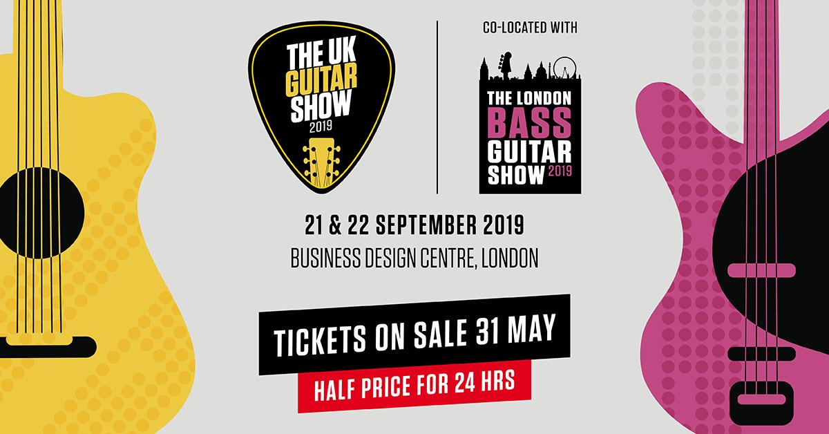 We'll be at the new combined <a href="/UKGuitarShow/">UK Guitar Show</a> &amp; <a href="/bassguitarshow/">London Bass Guitar Show</a> on 21-22 September.

Tickets on sale now &amp; HALF PRICE for the next 24 hours! Expires at 3pm June 1st... so get booking yours quickly! 😉

TICKETS: bit.ly/2WuavRy

#ukguitarshow #londonbassguitarshow