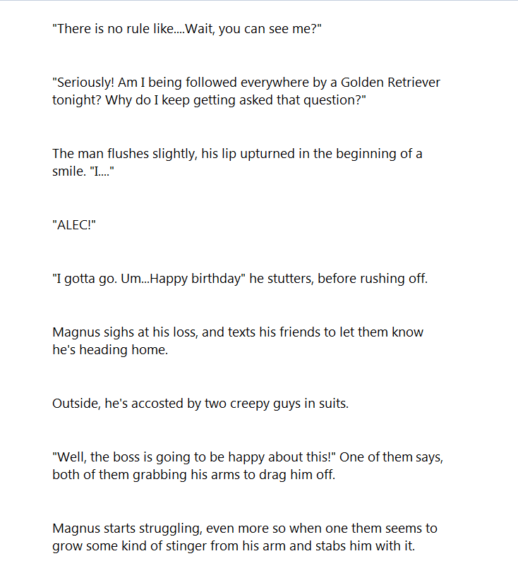 TheRainbowSatan's tweet photo. #Malec fic prompt for anyone who feels like grabbing and running with it.

Might turn this into a bit of a thread. #SaveShadowhunters https://t.co/gYCPVefweD
