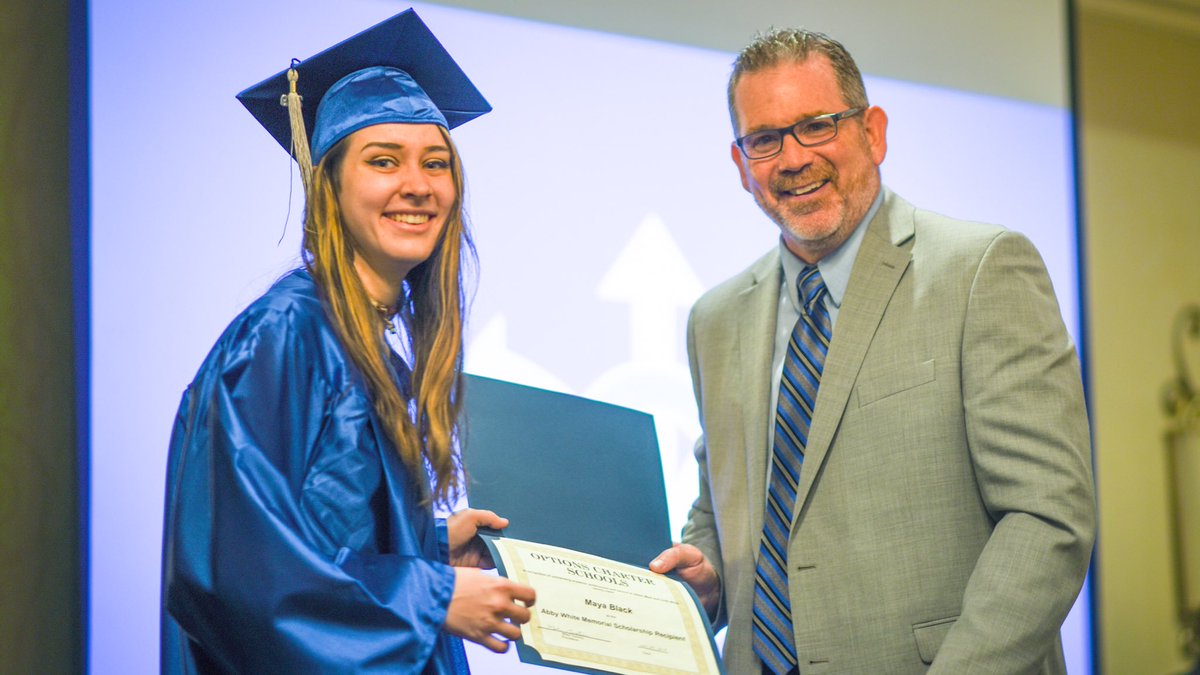 optionsined's tweet photo. Congratulations to Options-Carmel's Maya Black on being awarded the 2019 Abby White Scholarship!
A 2004 #OptionsGrad who passed away in 2006 due to a tragic accident, Abby White is remembered as a "genuinely all-around good person who was nice to everyone"
#ExploreOptions https://t.co/NEgCuFFULm