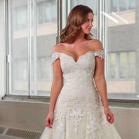 bestforbride's tweet photo. Style GP 1110 โ This shimmer tulle off-the-shoulder #Bridalane Grace Collection gown has beautiful beaded lace accents.๐ #BestForBride https://t.co/rb4XHDNYMD