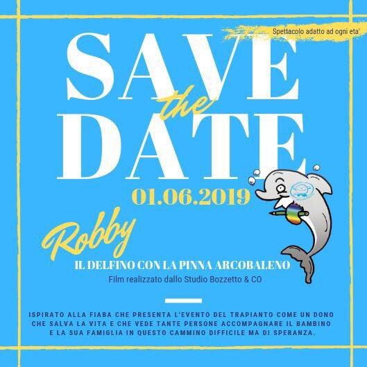 franciungaro's tweet photo. #1giugno, #AmiciDellaPediatria 💙 presentano il film #robbyildelfinoconlapinnaarcobaleno Dal libro (2007) al film (2018) due utili strumenti per accompagnare il bambino al #trapianto e a tutti per scegliere se essere #donatore.  
Io ci sono e tu? https://t.co/xl8ovDJ1Go https://t.co/6eFptRPBKE