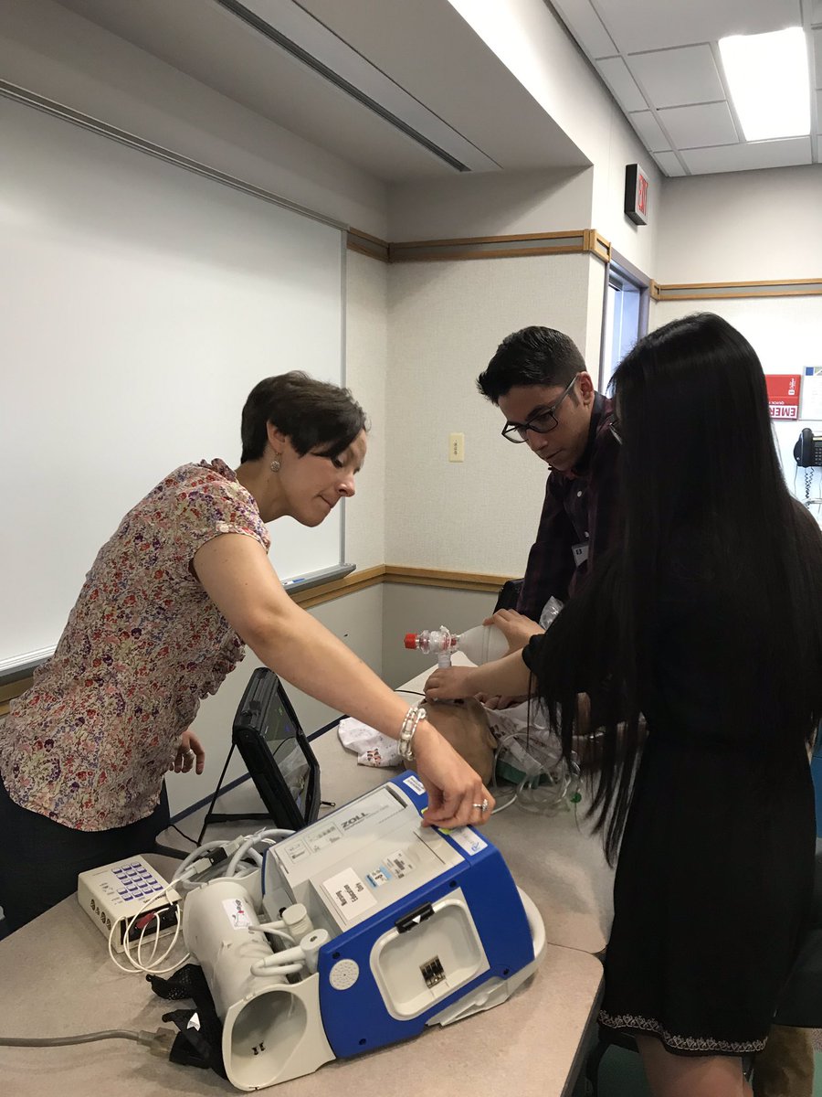 ACHResearch's tweet photo. Pediatric Hospitalist Dr. Wendy Van Ittersum explains medical simulation research for CPR techniques with some brave student volunteers! #ACHResearch https://t.co/EqXZ9yy17G