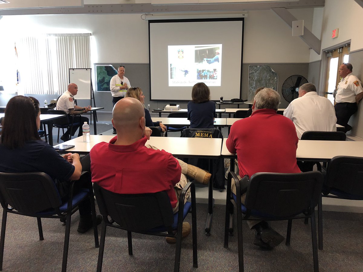 Today SEMTRT is participating in a large scale training exercise with many other technical rescue teams at Joint Base Cape Cod. Chief Nord briefs members from many agencies on the technical rescue assets and teams capabilities. #SEMTRT
