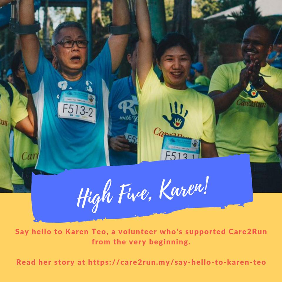 TheCare2Run's tweet photo. Hey there, dear friends. This week in Voices That Care we say hello to Karen Teo.

Karen and her husband Jimmy were pioneer volunteers when Care2Run began in 2015, and both of them remain staunch supporters of the programme.

Read Karen's story here --> https://t.co/qGKNScpP0A https://t.co/30NSrRJs97