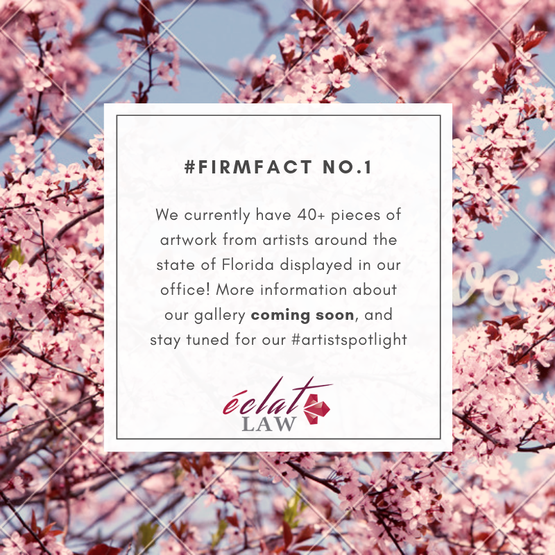 eclatlawllp's tweet photo. It's #FirmFactFriday at éClat Law! We're so thankful for the opportunity to be working with such talented artists. Admire their work while supporting a good cause at our Veteran's Legal Fundraiser on Friday, June 21st! #TGIF #firmfact #funfact #eclatlaw #lawfirm #event #community https://t.co/RmtOvynSNz