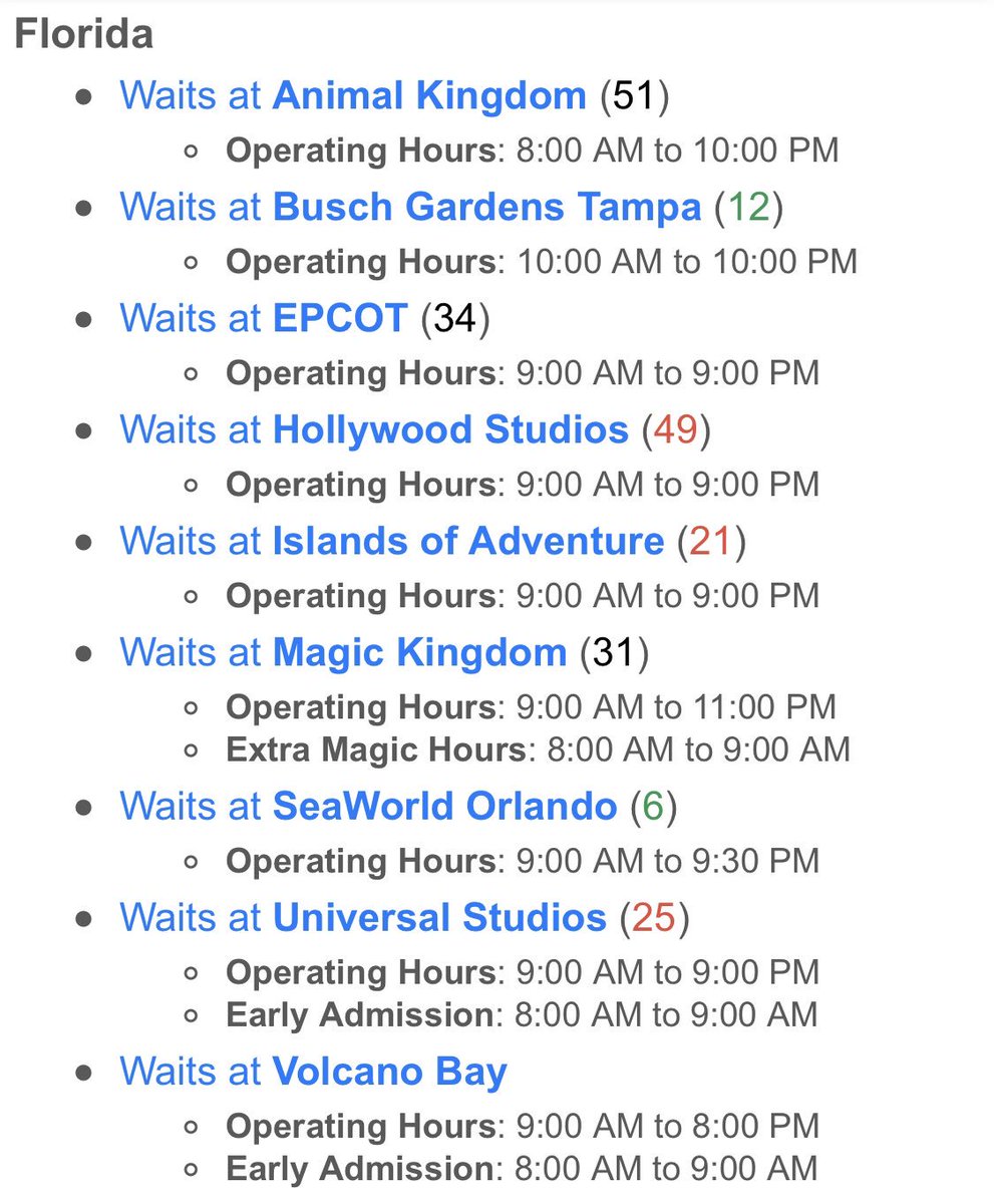 ThrillData's tweet image. Morning snapshot of the #Florida #themeparks thrilldata.co #disneyworld #universalorlando #seaworld #buschgardens
