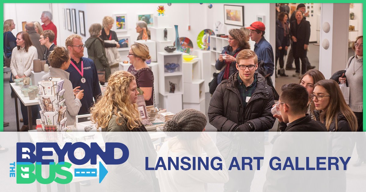 RideCATA's tweet photo. 🚌#BeyondTheBus 

Have you checked out the @LansingArtGall lately? CATA Route 1 stops one block away and, on weekdays from 10 a.m. - 2:45 p.m., the Grab &amp; Go Express can drop you right out front! 

"I love our belief that art is for everyone!" —Hailey Lamb, Administrative Manager https://t.co/tNLvYmHq38