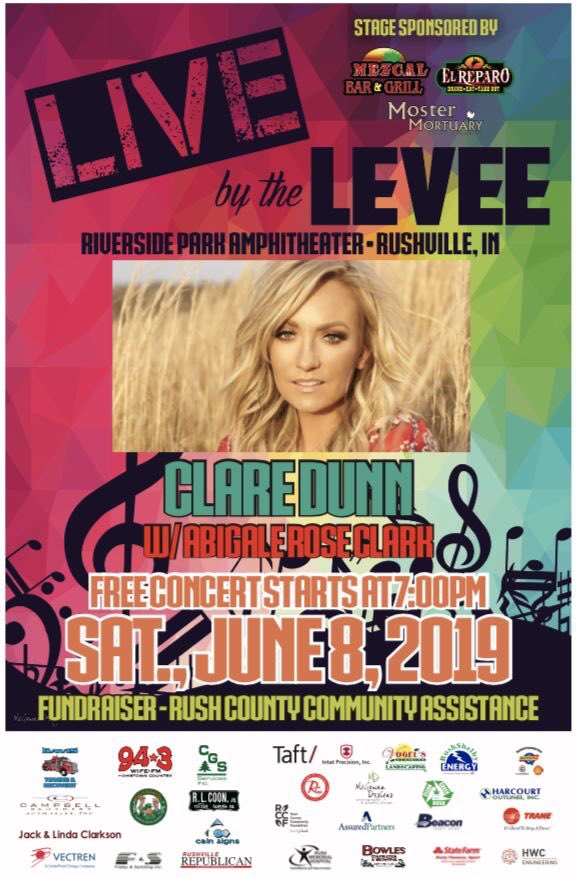 Rushville's Riverside Amphitheater Concert Series is kicking off summer with Clare Dunn, a Nashville, Tennessee based artist, accompanied by Abigail Rose Clark! 

Join us on Saturday, June 8th at 7:00 pm! See you there! 

#visitrushville #rushvilleindiana #concertseries