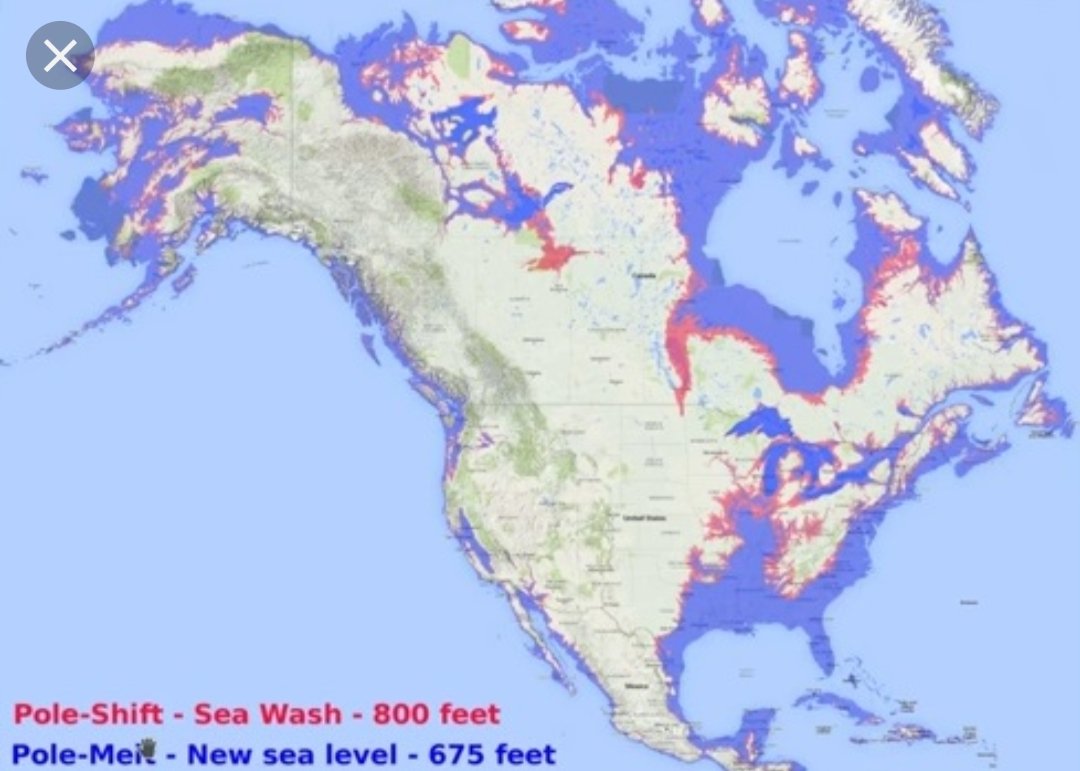 PcardMillioneer's tweet image. FYI you will be in the path of the poleshift in a few years #strategicrelocation the current weather situation across the U.S. shows that things are picking up. This what Us may look like during and after. You can learn to get funding and secure yourself a bunker or live life.