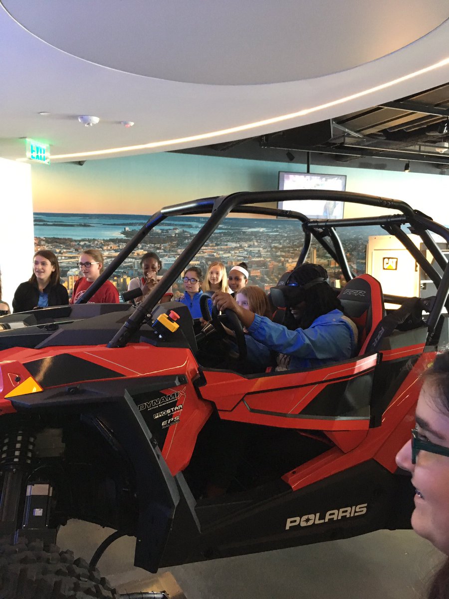 Dedham Girls in STEM VR driving! Go Jailah!