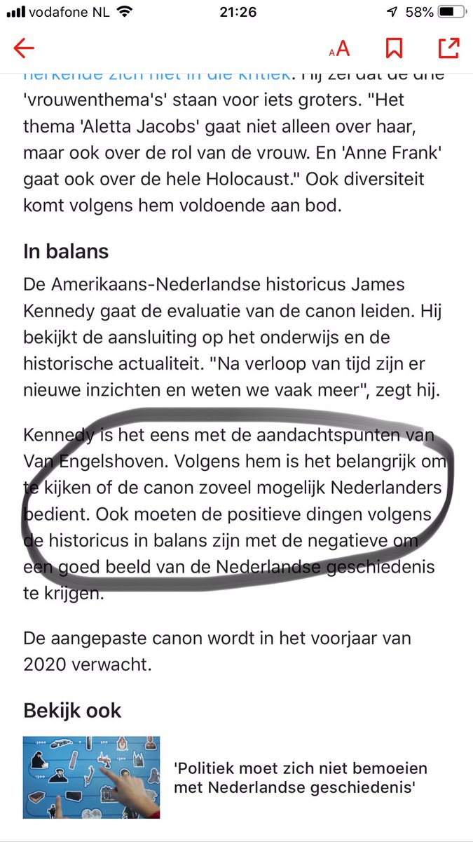 Men zou het kunnen omdraaien: beschrijf de geschiedenis zoals hij is en schrijf de canon niet naar de opinie of wensen, om iedereen tevreden te houden. Dat is pas de geschiedenis geweld aandoen!
