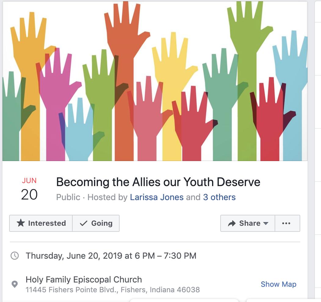 listenup_indy's tweet photo. Ally training in Hamilton County. Learn to show up for LGBTQ+ youth! 🌈

FB Event: https://t.co/Jc4jwRsI2h https://t.co/P2R3gy3g2L