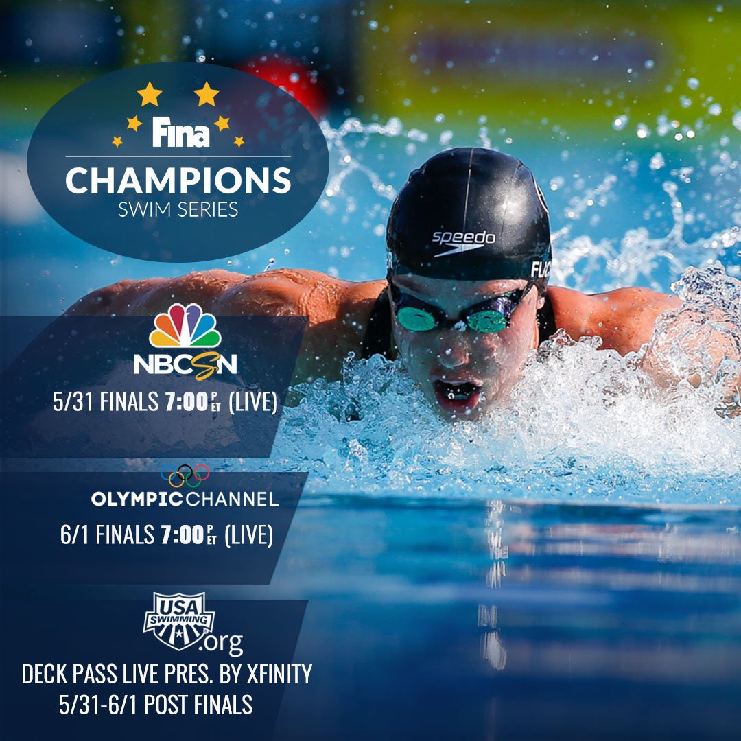 The @fina1908 Champions Swim Series Indy starts TONIGHT! Tune in to watch. It is going to be 🔥 LET’S GO USA