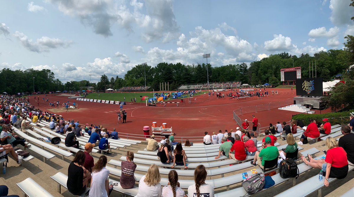 Great day for a run!  State Track Meet at IU. Go Dragons.