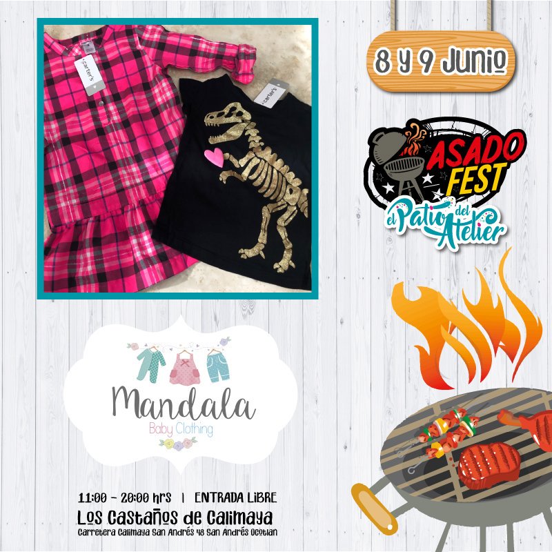 PatiodelAtelier's tweet photo. #Mandala tiene Increíbles marcas a precios de outlet para bebés y niños! ¡Acércate a ellos en nuestra edición de #AsadoFest
Contáctalos aquí 👉 7224747524
8y9 de Junio | 11-20 hrs| Los Castaños #Calimaya #Atelierizate #consumelocal https://t.co/RYZ0AeoIW9