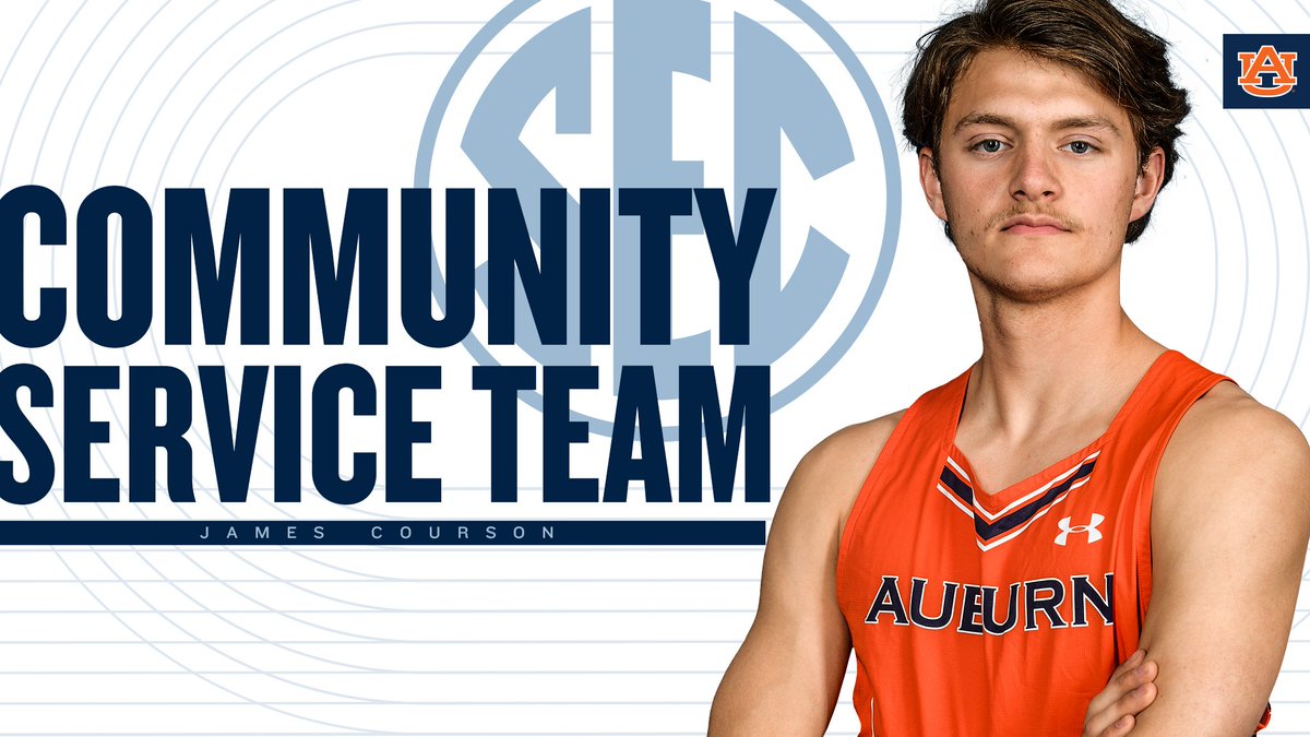 AuburnTFXC's tweet photo. Congrats @CoursonJames on being named to the 2019 SEC Track and Field Community Service Team!

#WarEagle | #ItJustMeansMore https://t.co/7Fganu9IJu