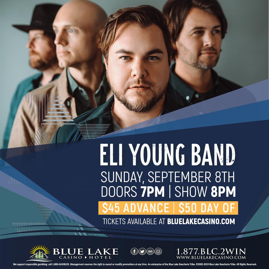 BlueLakeCasino's tweet photo. TICKETS ON SALE NOW! Best known for their hit songs "Crazy Girl," "Even if it Breaks Your Heart," "Drunk Last Night" and their new single "Love Ain't," it's going to be a night to remember!
#eliyoungband #bluelakecasino #bluelakecasinohotel #sapphirepalace #country #countrymusic https://t.co/I5t2IhkhFk