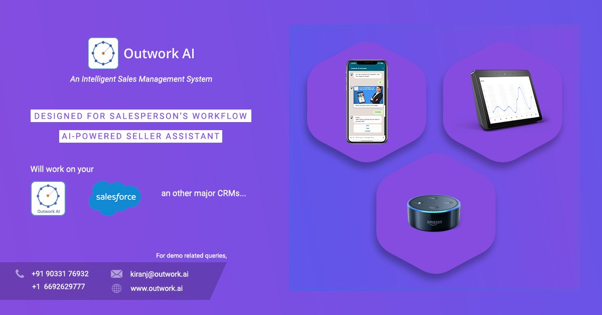 Outwork_AI's tweet photo. Have provided your sales team with an AI-powered seller assistant yet ? Time to upgrade your sales tech-stack to Outwork AI's seller assistant bots. 

To implement SFDC bots or AI/ML modules for your sales teams, visit https://t.co/FxZWElXndV or write to sales@outwork.ai https://t.co/cM4UfE4P8l