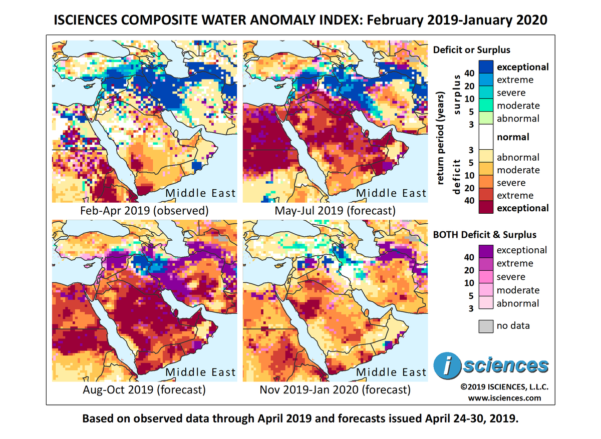 Isciences Llc Water Forecast Thru July 19 Surplus N Syria Into S Turkey Tigrisriver Into W Iran N Iran On Caspian Turkmen Border Farsprovince Deficit Saudiarabia Uae Qatar Oman