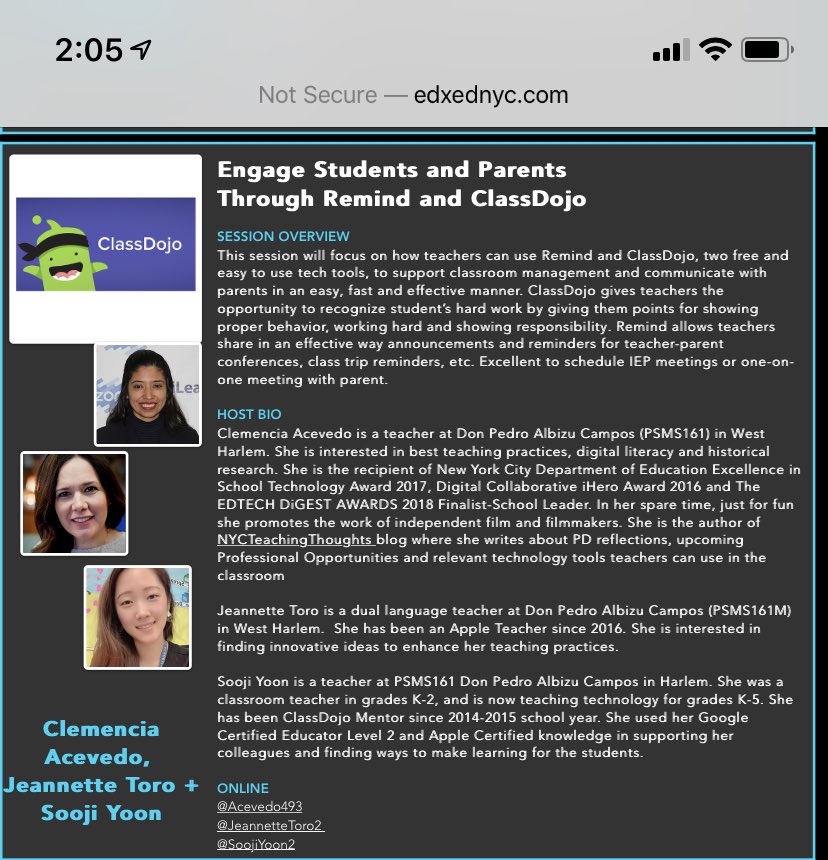 SoojiYoon2's tweet photo. EdXEd ClassDojo presenters! 🙌🏻
@JeannetteToro2 @Acevedo493 
#EDxEDNYC #edxed https://t.co/e8NLtoQW4F
