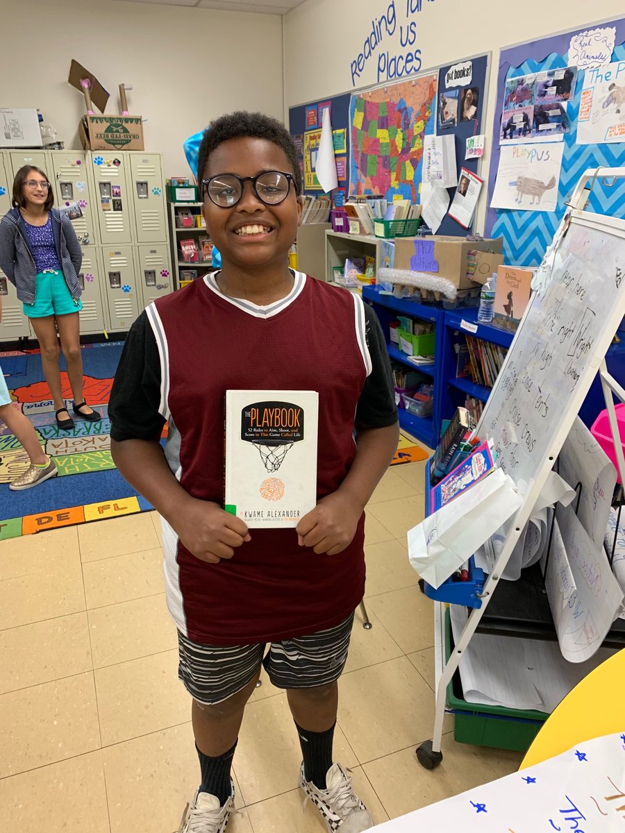 ⁦@kwamealexander⁩ #playbook  Thank you for inspiring our children. So proud of Marc for sharing this book at our First Chapter Friday!  He is a big fan and we can see why!!