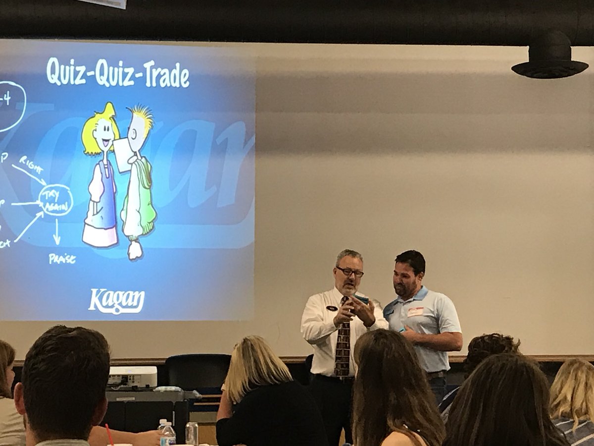 bugynyte1906's tweet photo. @FFCSoar principal @darrinlett helps @VernAtKagan demonstrate Quiz-Quiz-Trade. #fcslearn #edcamp https://t.co/LV1HfAwhvx