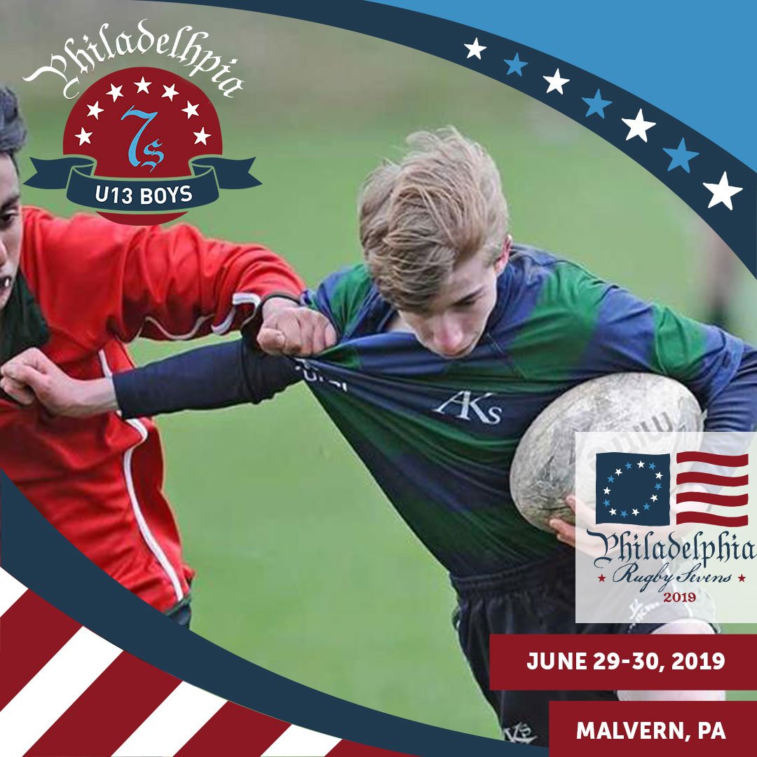 Register today for U13 tournament play at the 2019 #Philly7s on Sunday, June 30 in Malvern, PA. #PhillySevens #U13rugby #parugby » bit.ly/2HJfm99