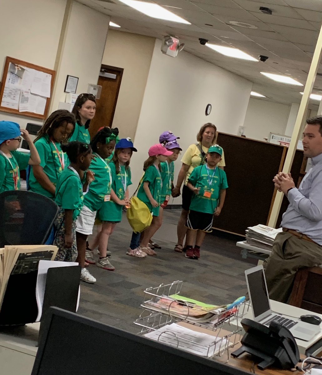 Read to Be Ready Summer Camp ⁦<a href="/GreenevilleCity/">GCS</a>⁩ toured the newspaper today learning about writing and careers. They saw robots, presses and some great community workers. Thanks ⁦<a href="/GreeneSun/">The Greeneville Sun</a>⁩!