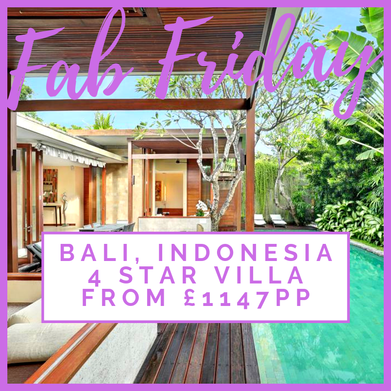 Bali? ✔️ 4 Star Villa? ✔️ Only £1147pp!? FABULOUS! #FabFriday 🍹🌴🕶️

Email - Holidays@suitcasetravel.co.uk for more details!

#FabFridayDeals #WheresYourSuitcase #SuitcaseTravel #TravelTheWorld #SuitcaseInHand