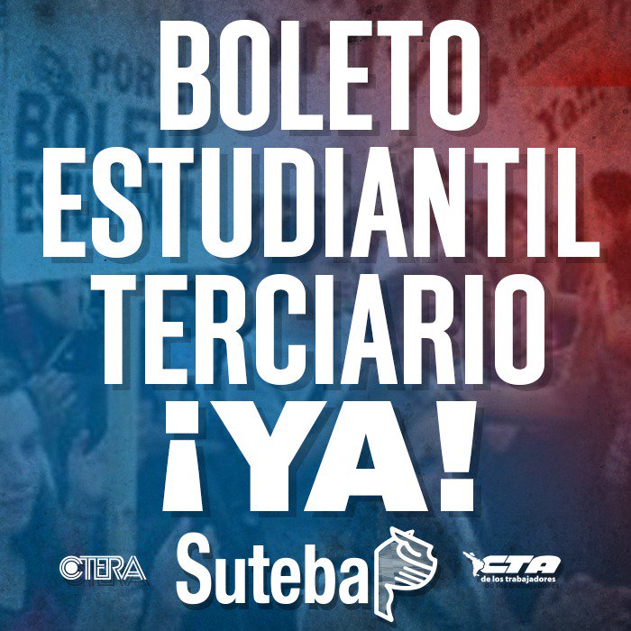 FabioGelsi's tweet photo. #BoletoEstudiantilYa 
#SUTEBAApoyaTerciarios https://t.co/PKsIEnDhEV