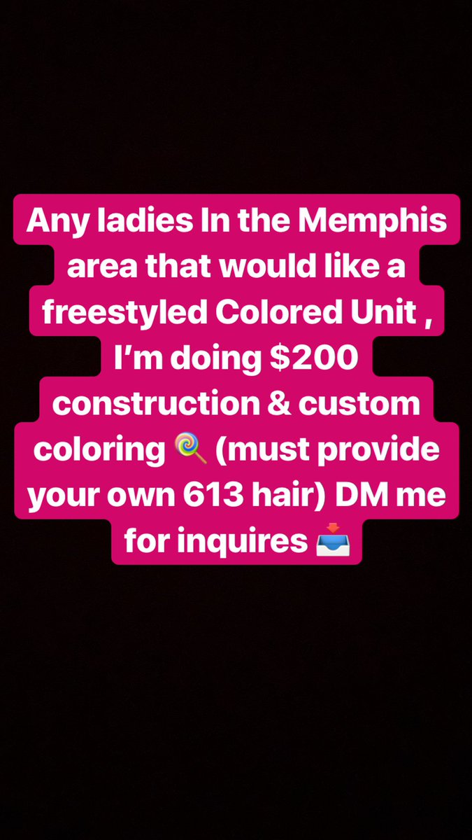 kandygirlll's tweet photo. Come drop your hair off for a custom colored unit 🍭✨ $200 includes stitching, custom plucking, tinted lace, baby hair, custom coloring, deep conditioning, layering, and styling of any choice ❗️❗️❗️ DM me 📥 https://t.co/wmZN4xRPoC
