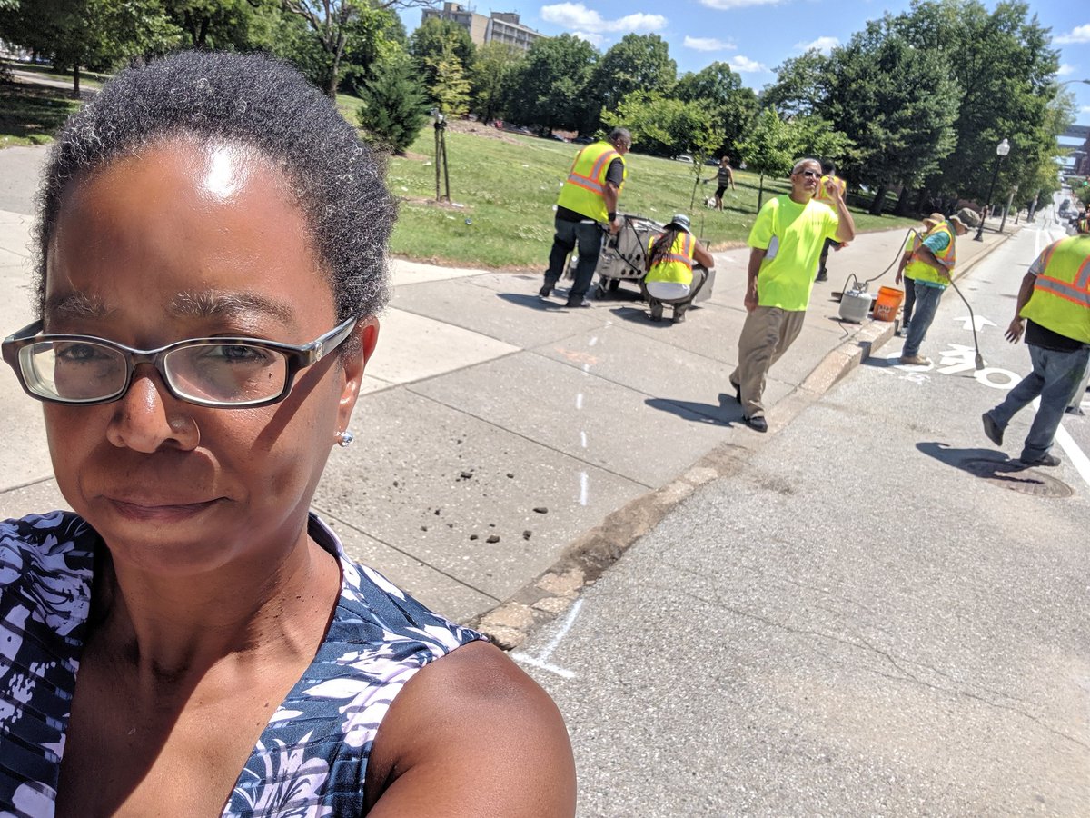 RobbynLewis46th's tweet photo. We've got a lot of challenges in Baltimore, requiring all hands on deck. Keeping humans on foot, bike & wheelchairs physically protected from speeding cars is simple = protected bikeways. I'll keep working to improve mobility for all. Happy #BikeMonth https://t.co/L0iRiiId9s
