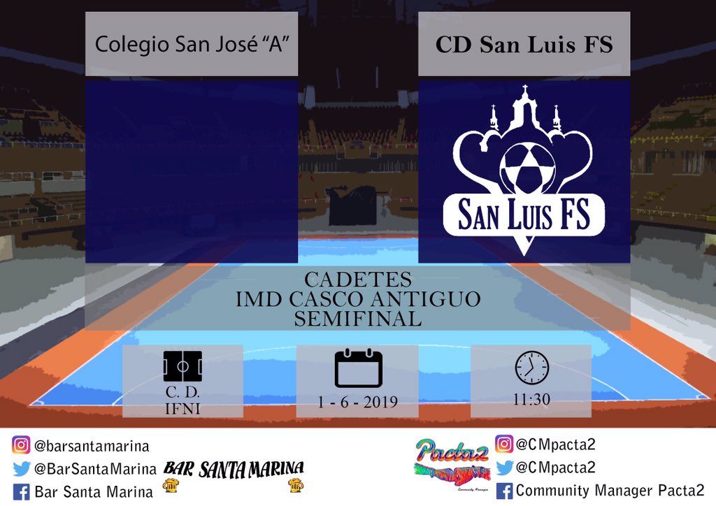 SanLuisFS's tweet photo. CADETES

¡Nuestro equipo se ha metido en semifinales de Sevilla un año más!

🕦 11:30
📆 1-6-2019
🏟 Centro Deportivo IFNI
🆚 Colegio San José “A”

#VamosSanLuis #SanLuis https://t.co/GueuNIPbqJ