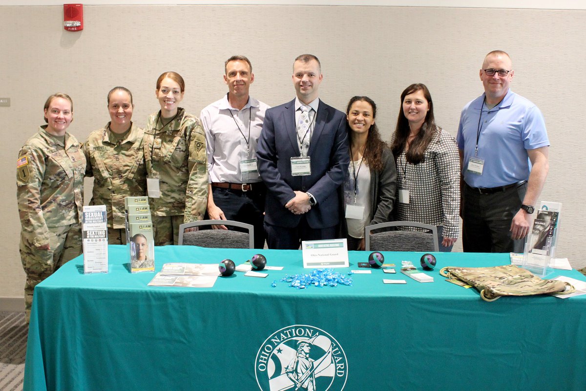OHNationalGuard's tweet photo. Members of our Sexual Harassment Assault Response &amp; Prevention Program team recently supported the @OhioAG's “Two Days in May,” an annual training conference that provides professional development opportunities for sexual assault victim advocates from around the state. https://t.co/dGeIhcLEkD